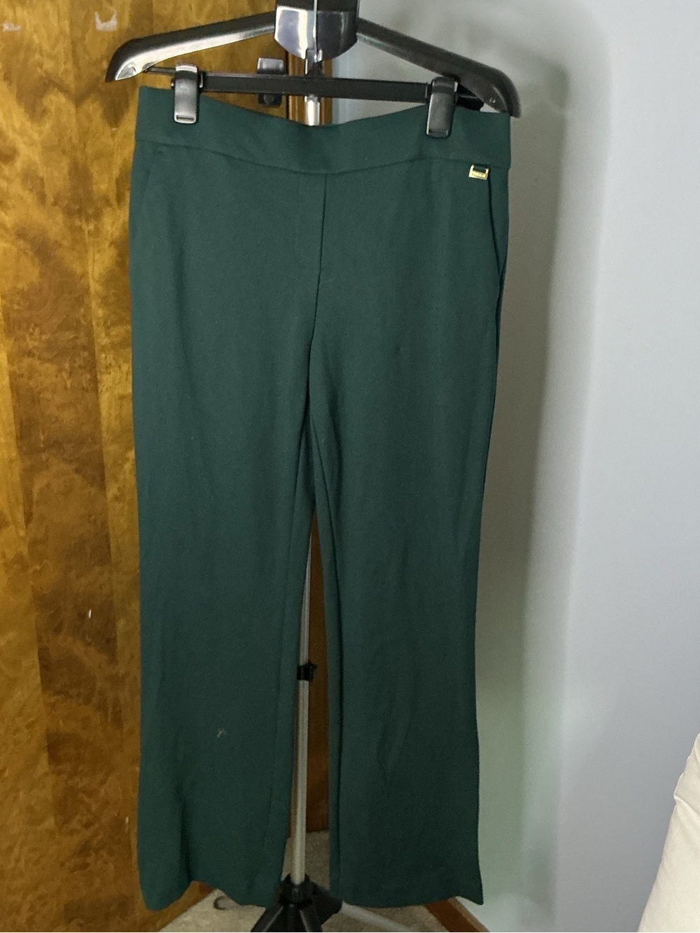 Anne Klein Forest Green Wide-Leg Pull-On Pants